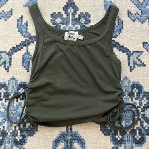 Princess Polly Olive Green Tank With Side Ties Size 4